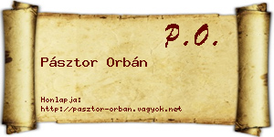 Pásztor Orbán névjegykártya