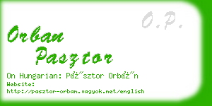 orban pasztor business card